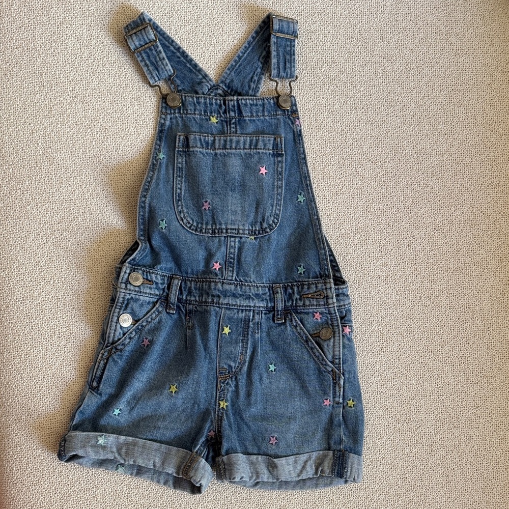 GAP Kids Denim Overalls with Colorful Stars